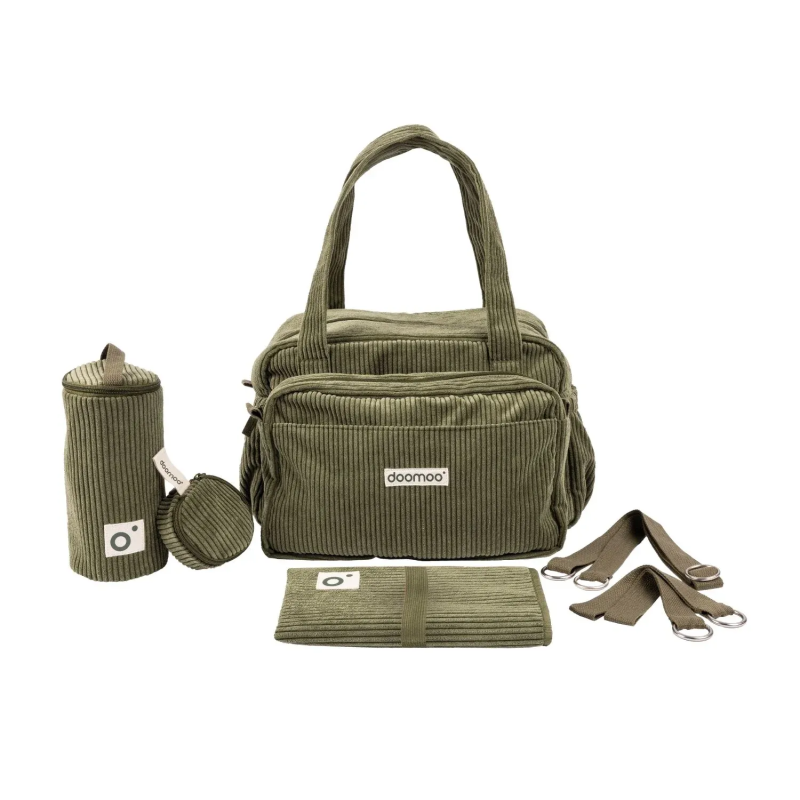 Sac à Langer Fluffy Corduroy Kaki