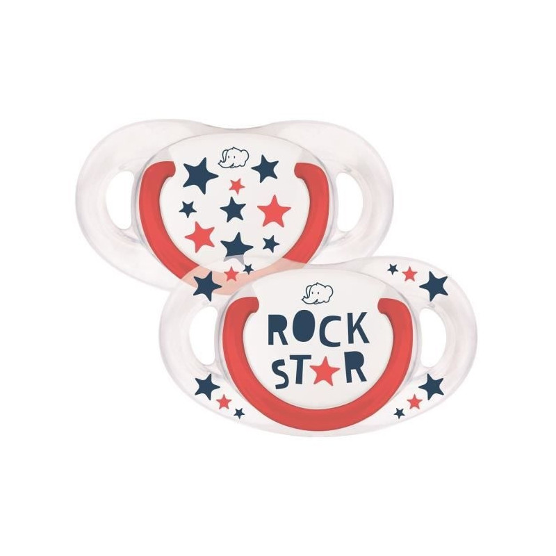 Sucette Natural Physiologique Silicone Rock Star 6-18m